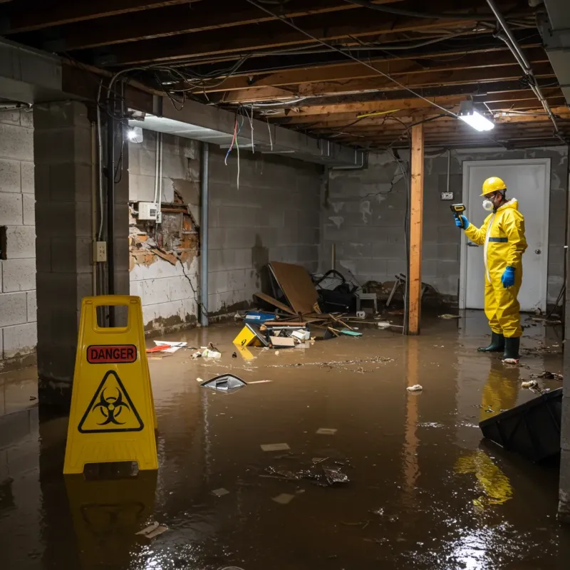 Flooded Basement Electrical Hazard in Oliver Springs, TN Property